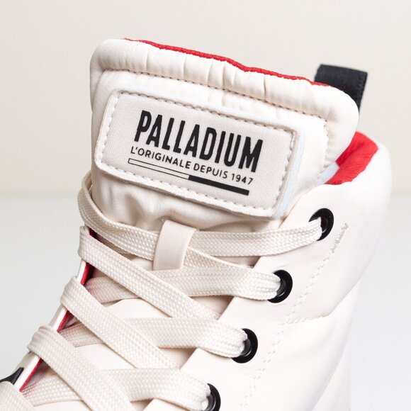 Palladium Revolt Boot Overcush Chunky Platform Combat Quilted Almond Milk Cream - Picture 11 of 13